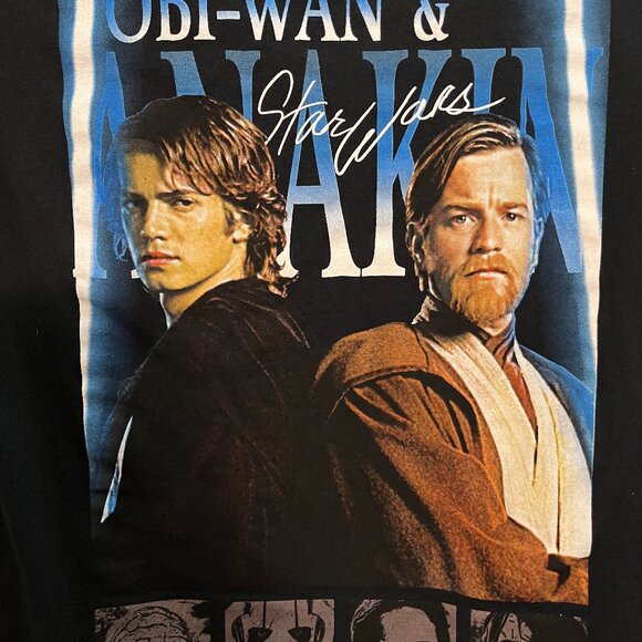 Obi Wan and Anakin Star Wars M Black T-shirt M - Picture 2 of 4